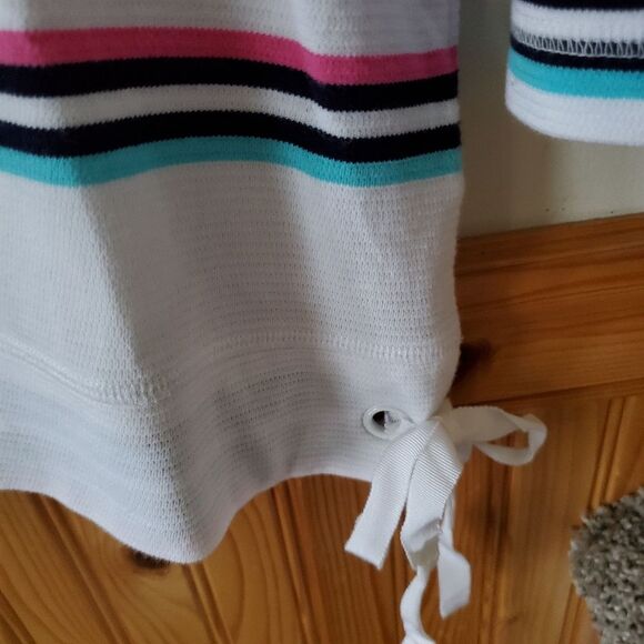 T by Talbots Tie Detail Stripe Top Size XL - Picture 3 of 6